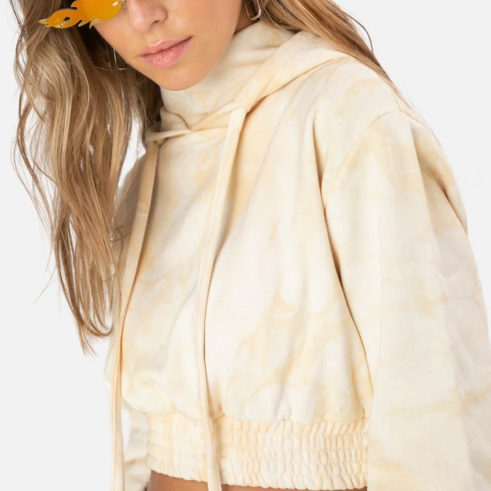 Adika Women’s Twinkie Cropped Hoodie Yellow Size Small - Picture 3 of 3